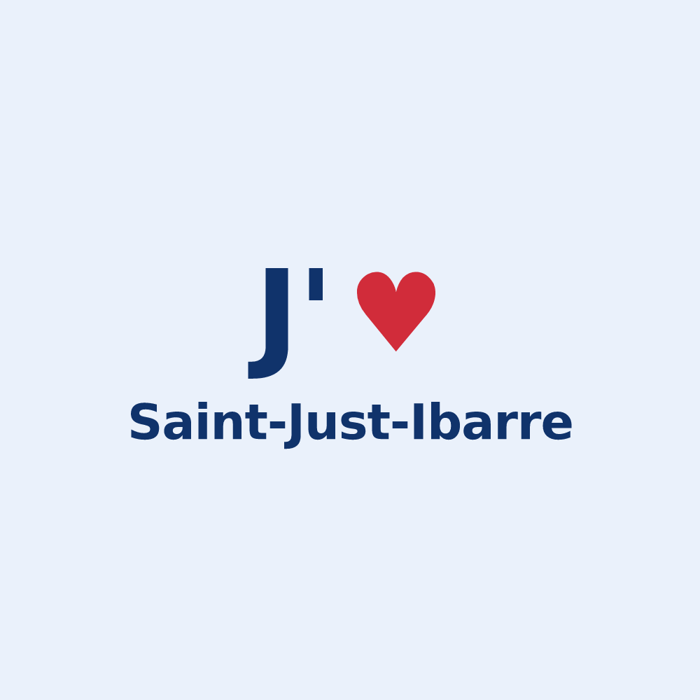Sticker personnalisé Saint-Just-Ibarre — design J'aime Saint-Just-Ibarre