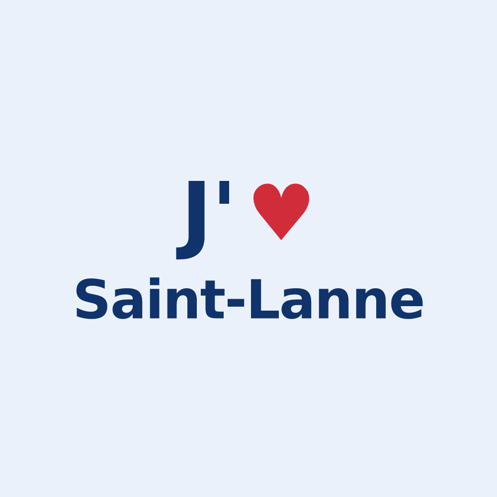 Sticker personnalisé Saint-Lanne — design J'aime Saint-Lanne