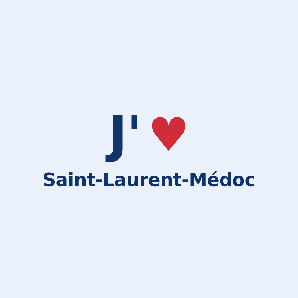Sticker personnalisé Saint-Laurent-Médoc — design J'aime Saint-Laurent-Médoc
