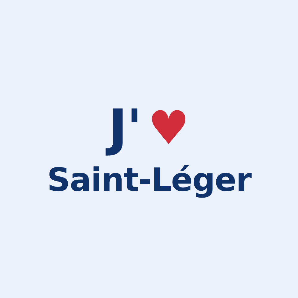Sticker personnalisé Saint-Léger — design « J'aime Saint-Léger » imprimé sur le sticker