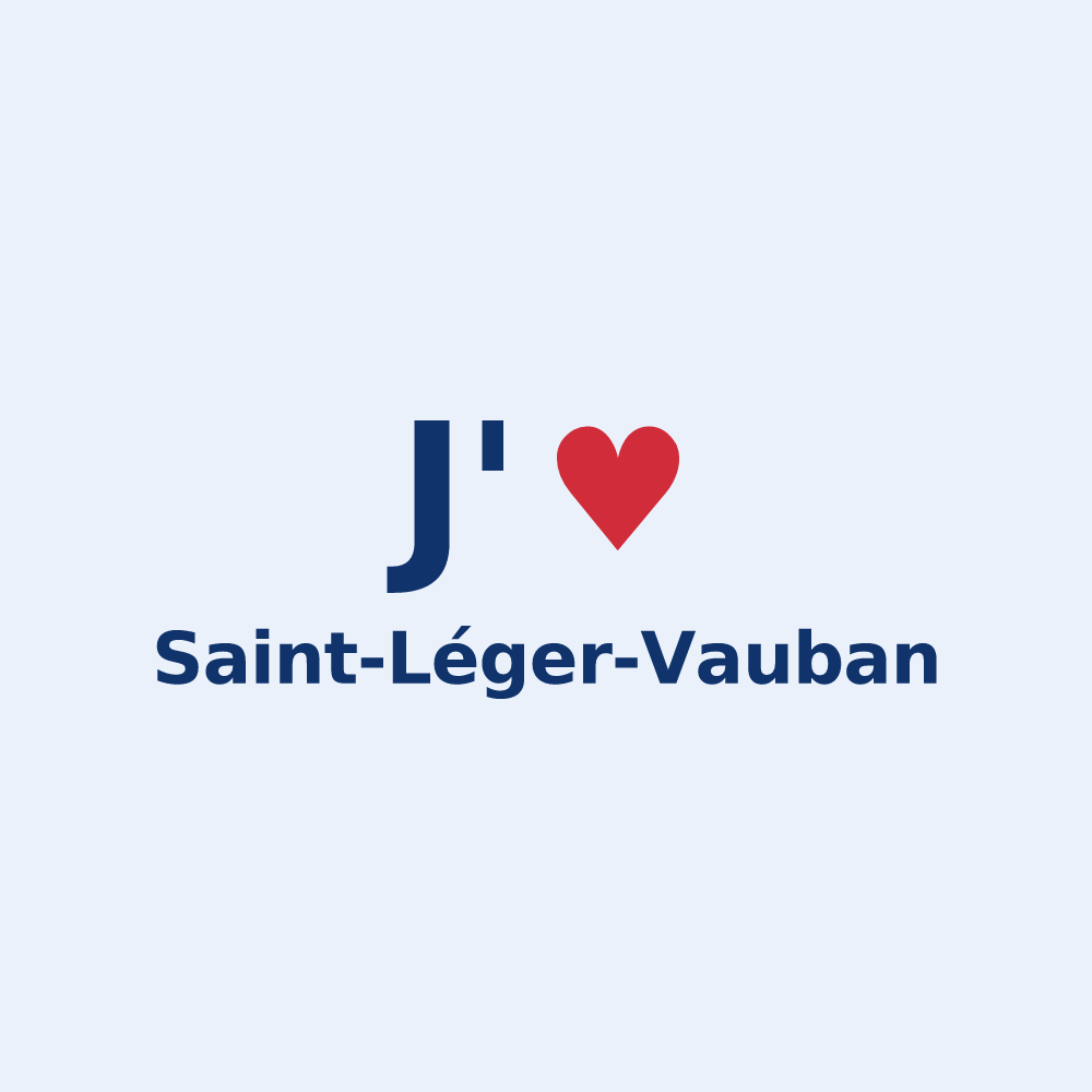 Sticker personnalisé Saint-Léger-Vauban — design J'aime Saint-Léger-Vauban