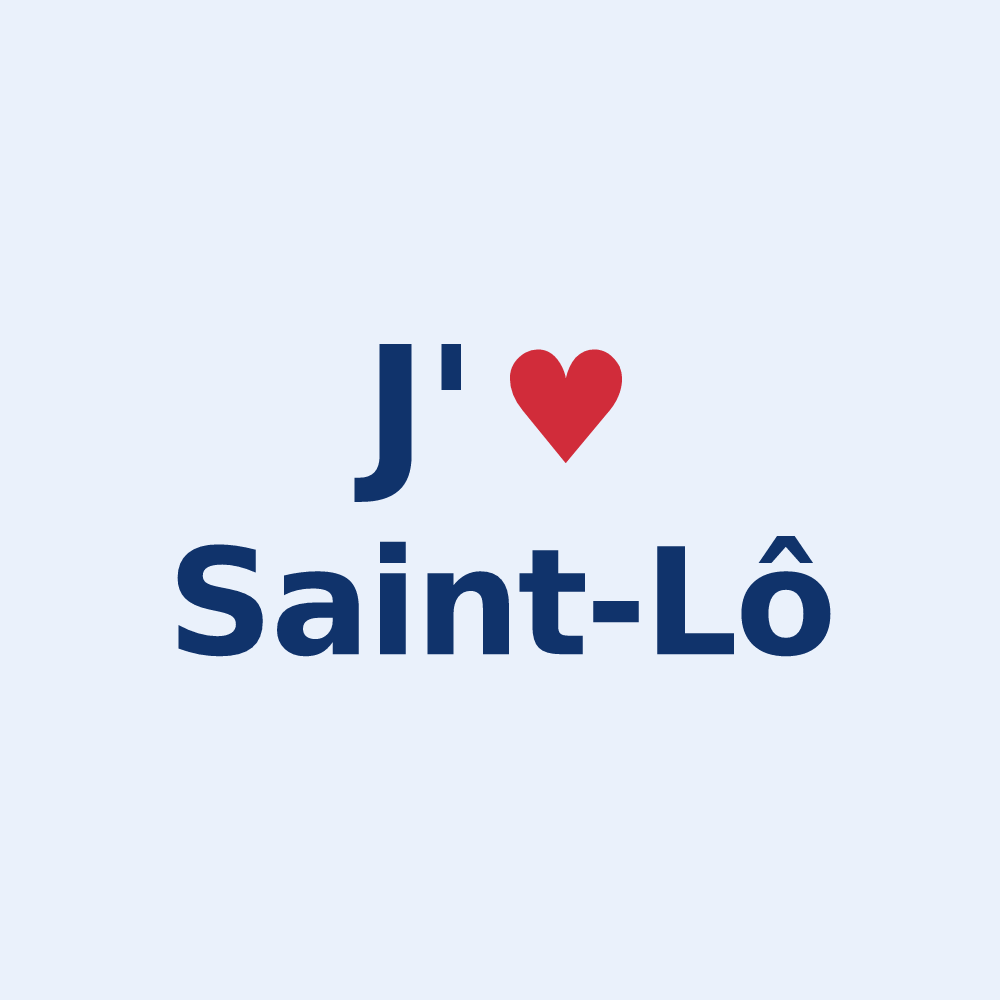 Sticker personnalisé Saint-Lô — design J'aime Saint-Lô