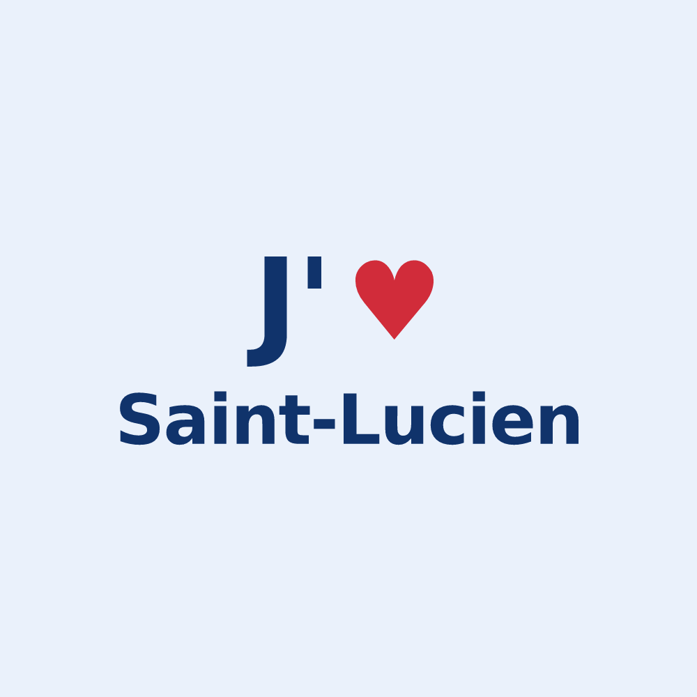Sticker personnalisé Saint-Lucien — design J'aime Saint-Lucien