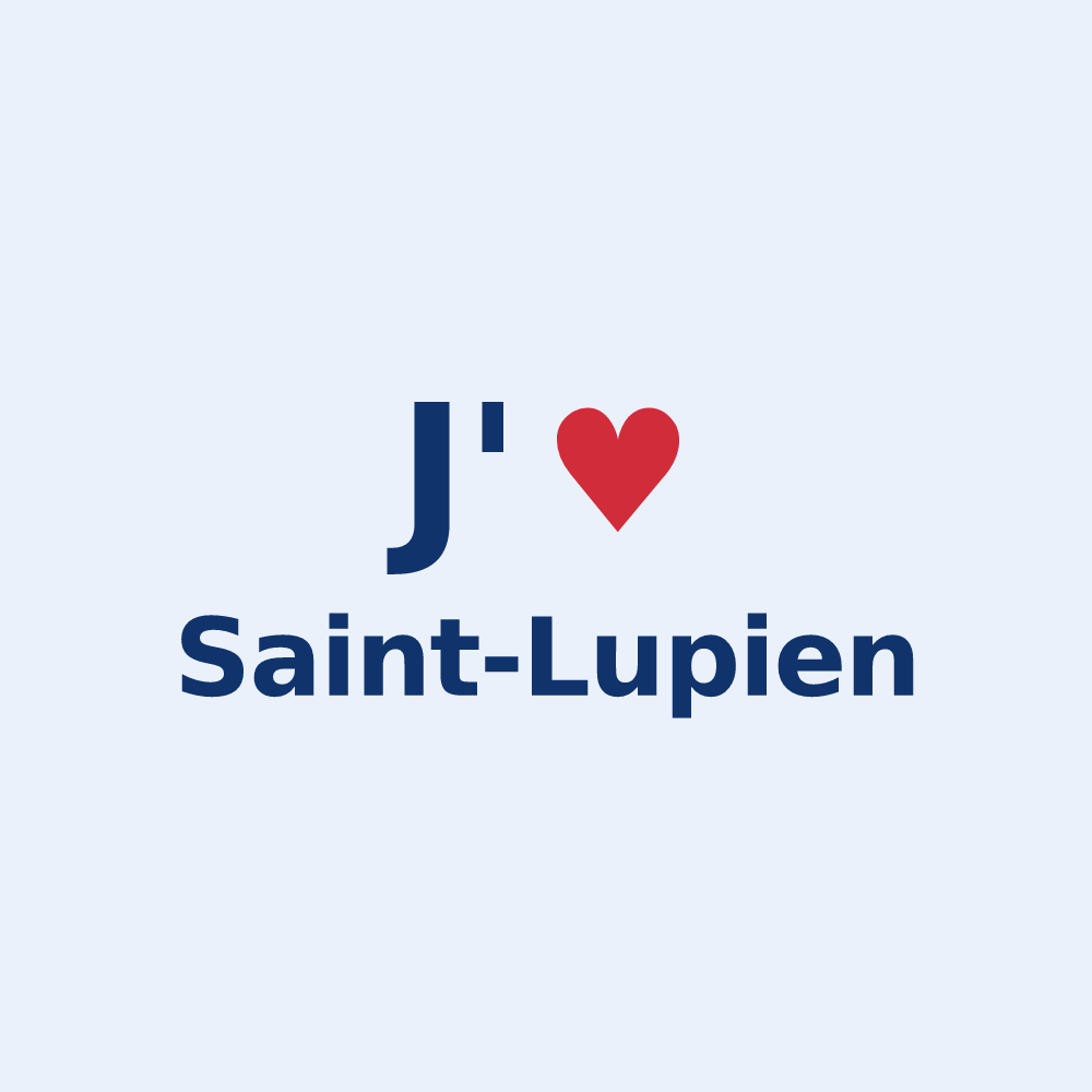 Sticker personnalisé Saint-Lupien — design J'aime Saint-Lupien