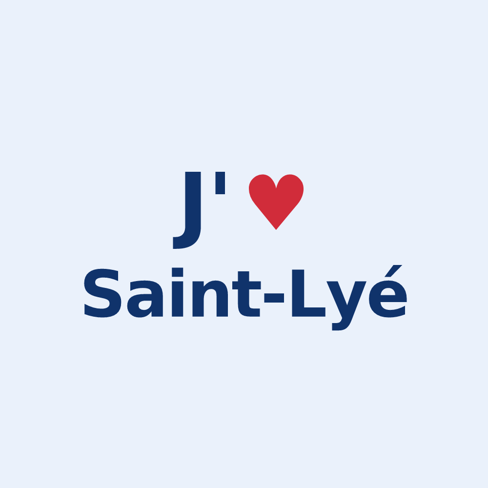 Sticker personnalisé Saint-Lyé — design J'aime Saint-Lyé