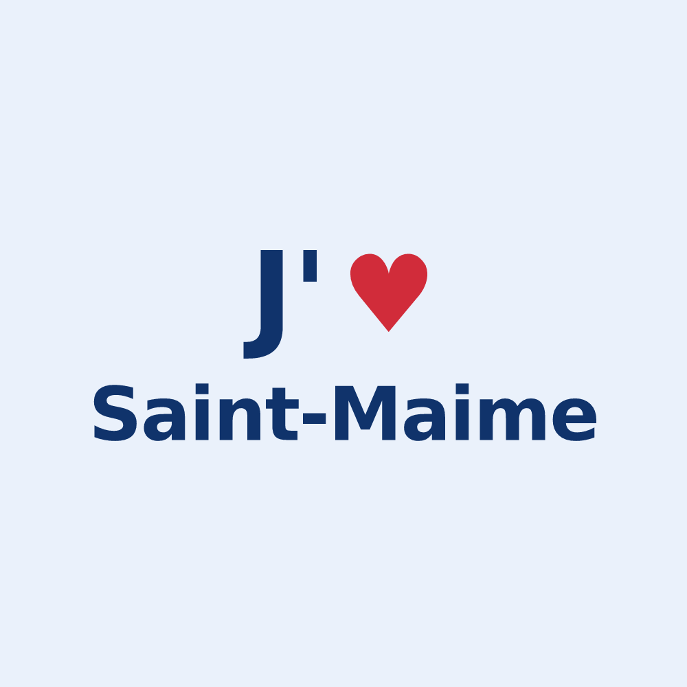 Sticker personnalisé Saint-Maime — design J'aime Saint-Maime