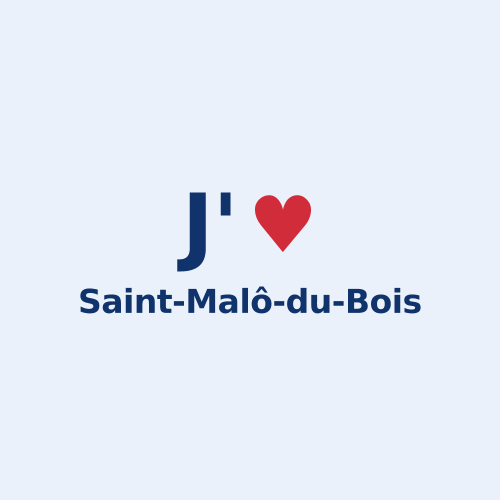 Sticker personnalisé Saint-Malô-du-Bois — design J'aime Saint-Malô-du-Bois