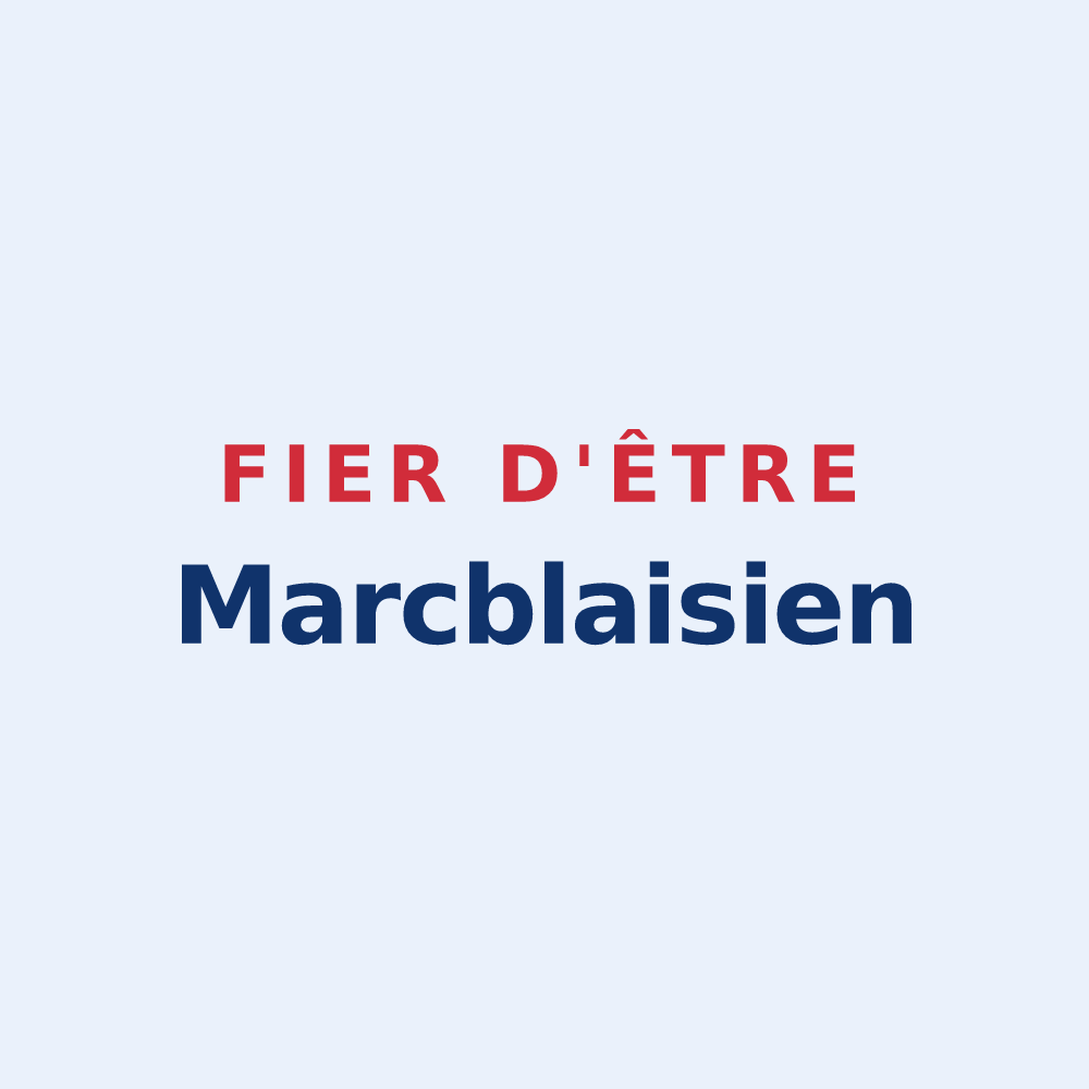 Sticker « Fier d'être Marcblaisien » — design pour Saint-Marc-le-Blanc