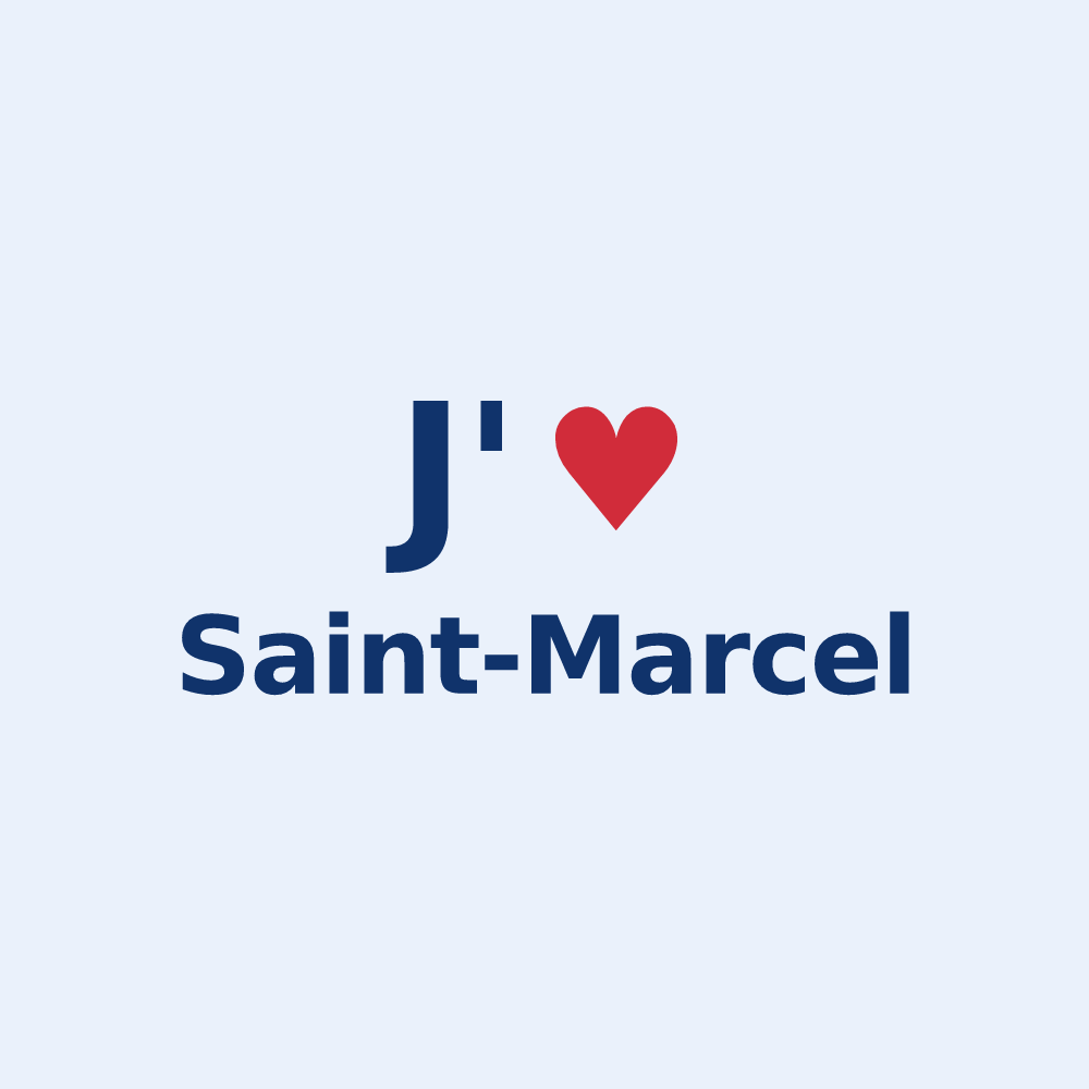 Sticker personnalisé Saint-Marcel — design J'aime Saint-Marcel