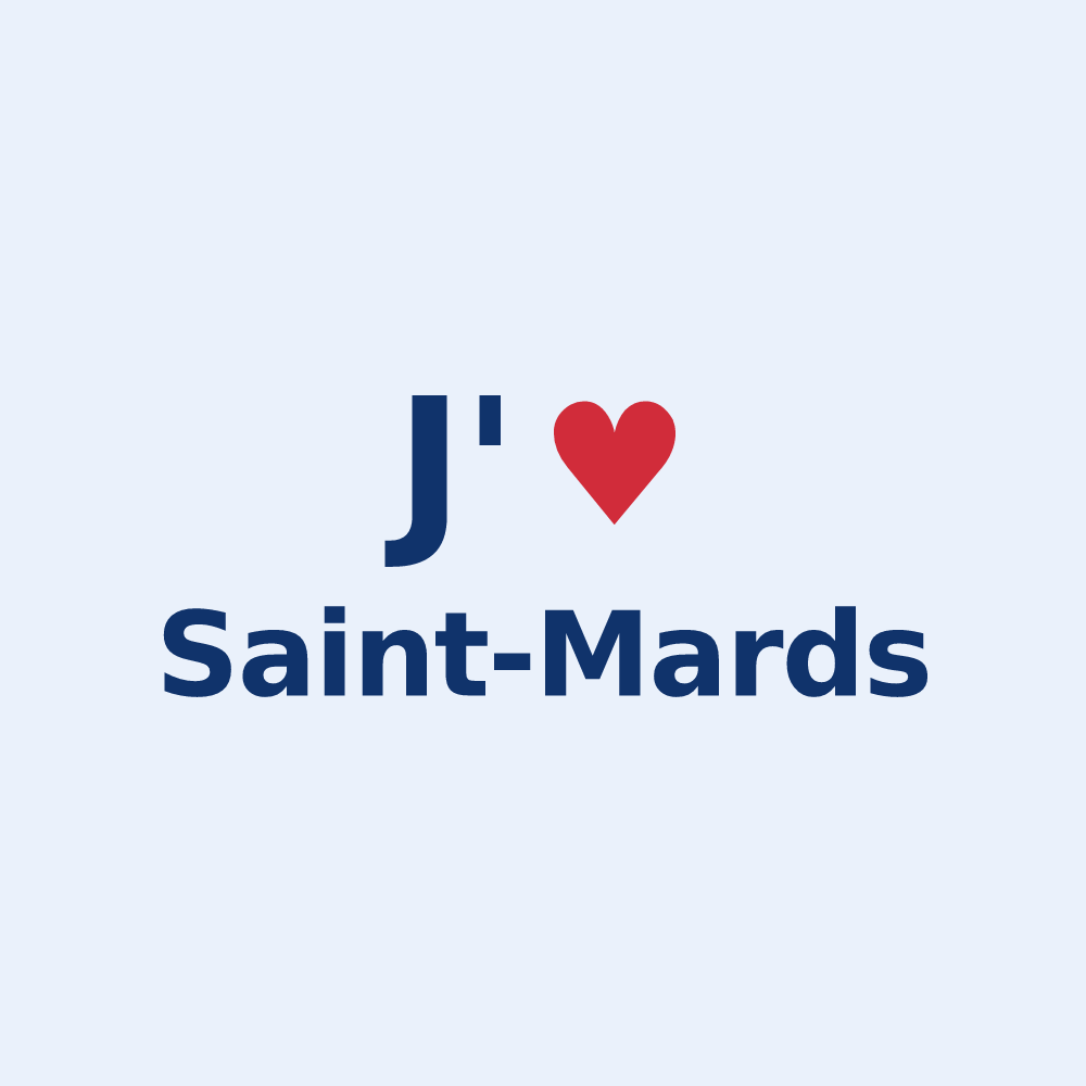 Sticker personnalisé Saint-Mards — design J'aime Saint-Mards