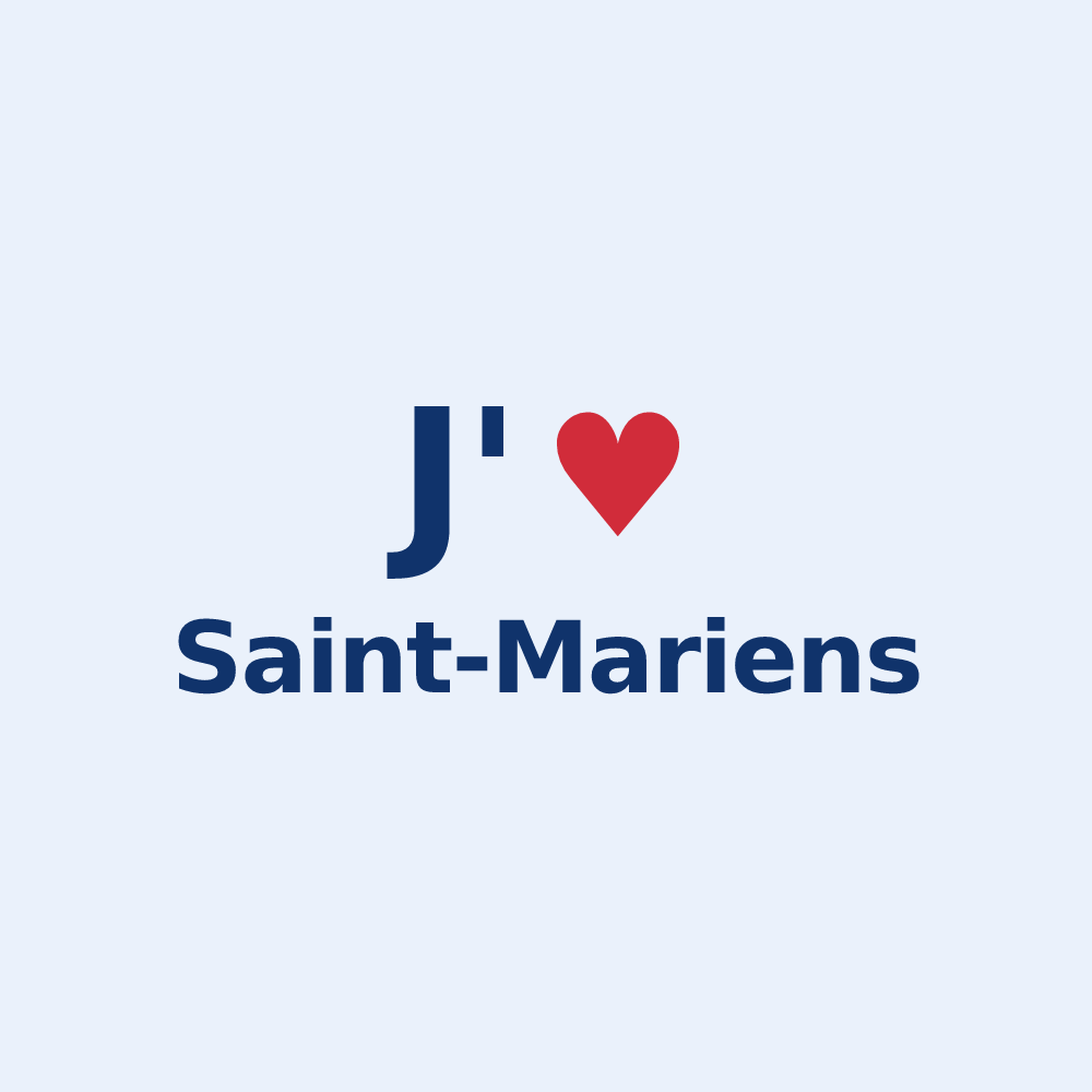 Sticker personnalisé Saint-Mariens — design J'aime Saint-Mariens