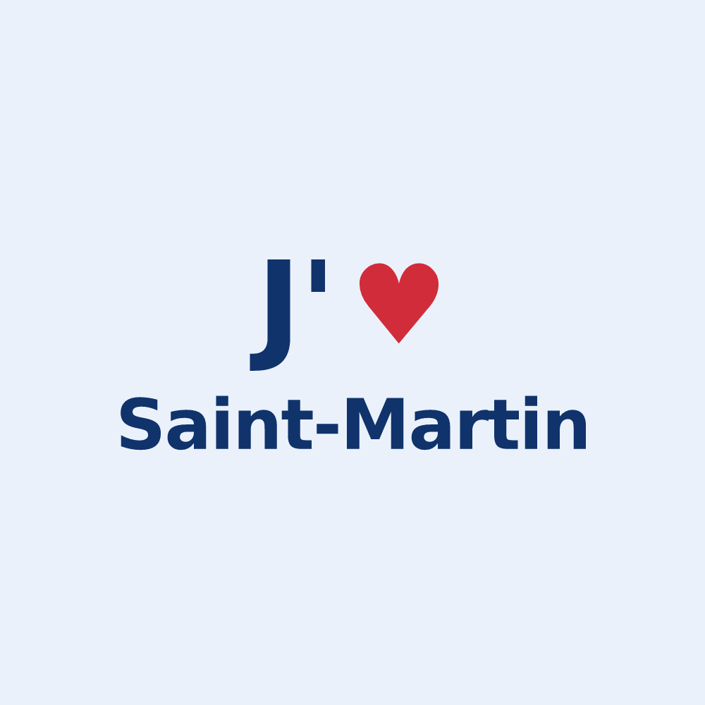 Sticker personnalisé Saint-Martin — design J'aime Saint-Martin
