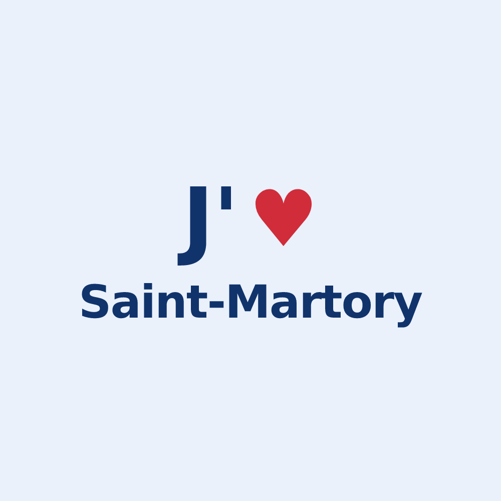 Sticker personnalisé Saint-Martory — design J'aime Saint-Martory