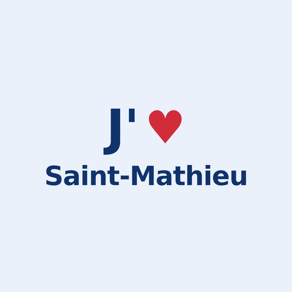 Sticker personnalisé Saint-Mathieu — design J'aime Saint-Mathieu