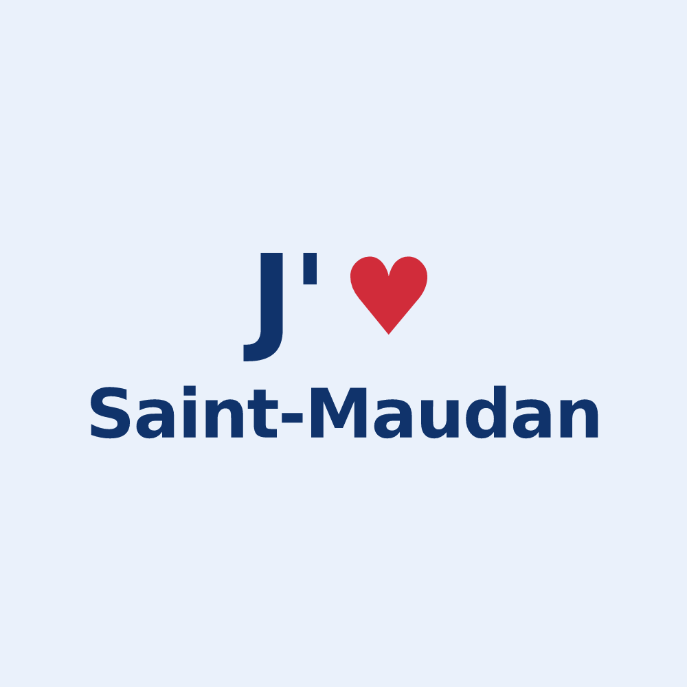 Sticker personnalisé Saint-Maudan — design « J'aime Saint-Maudan » imprimé sur le sticker