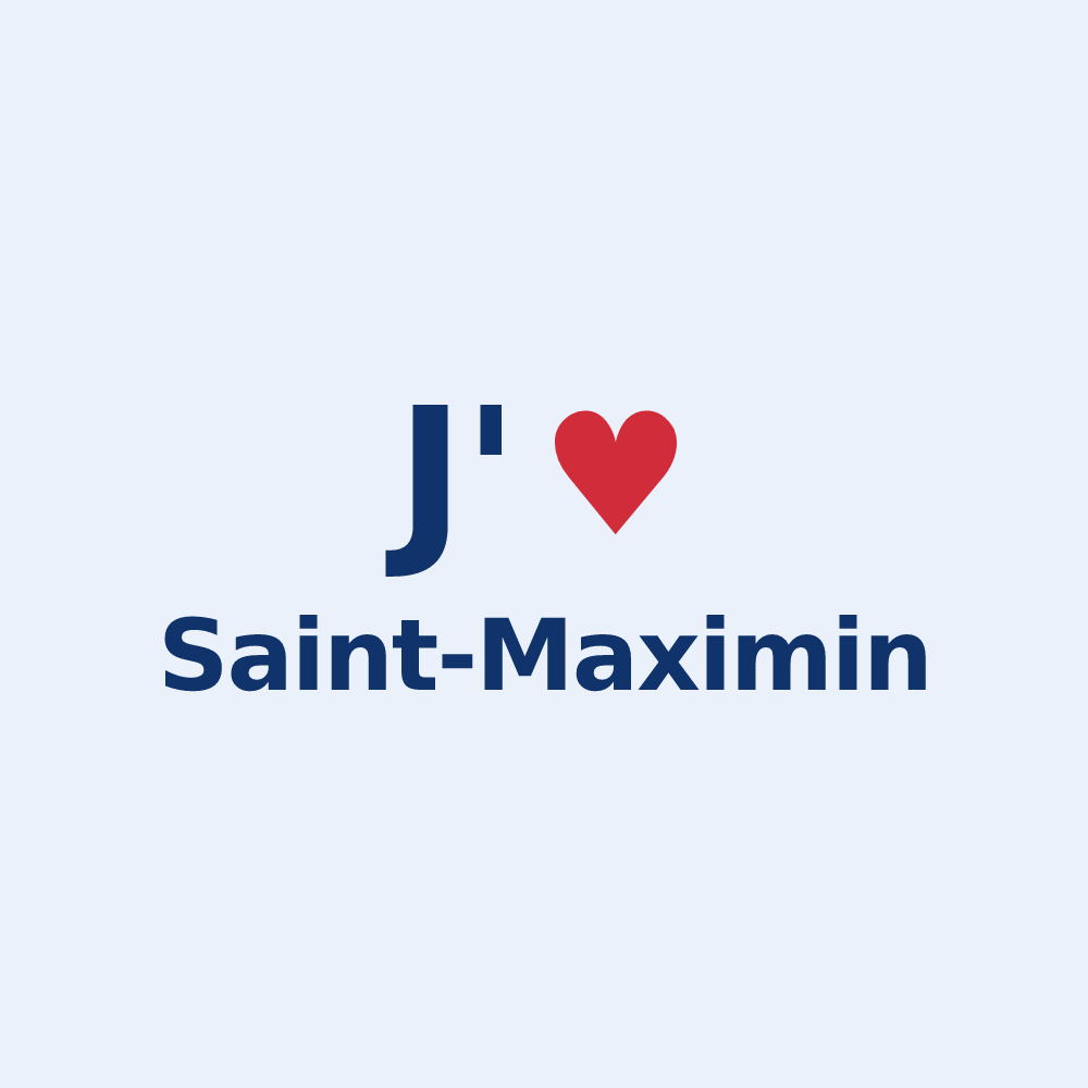Sticker personnalisé Saint-Maximin — design « J'aime Saint-Maximin » imprimé sur le sticker