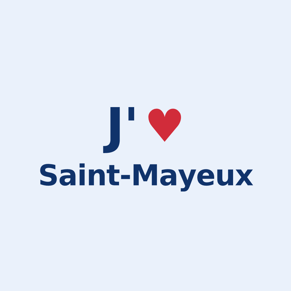 Sticker personnalisé Saint-Mayeux — design J'aime Saint-Mayeux