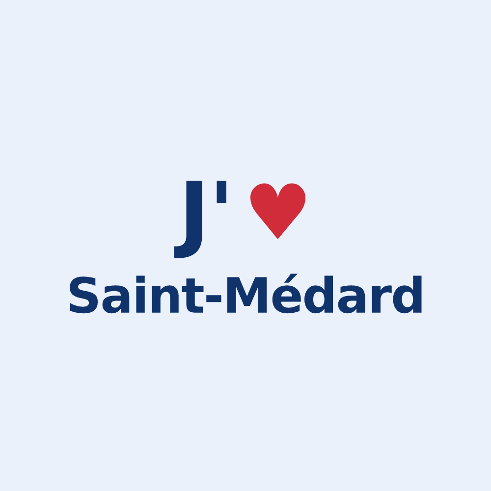 Sticker personnalisé Saint-Médard — design « J'aime Saint-Médard » imprimé sur le sticker