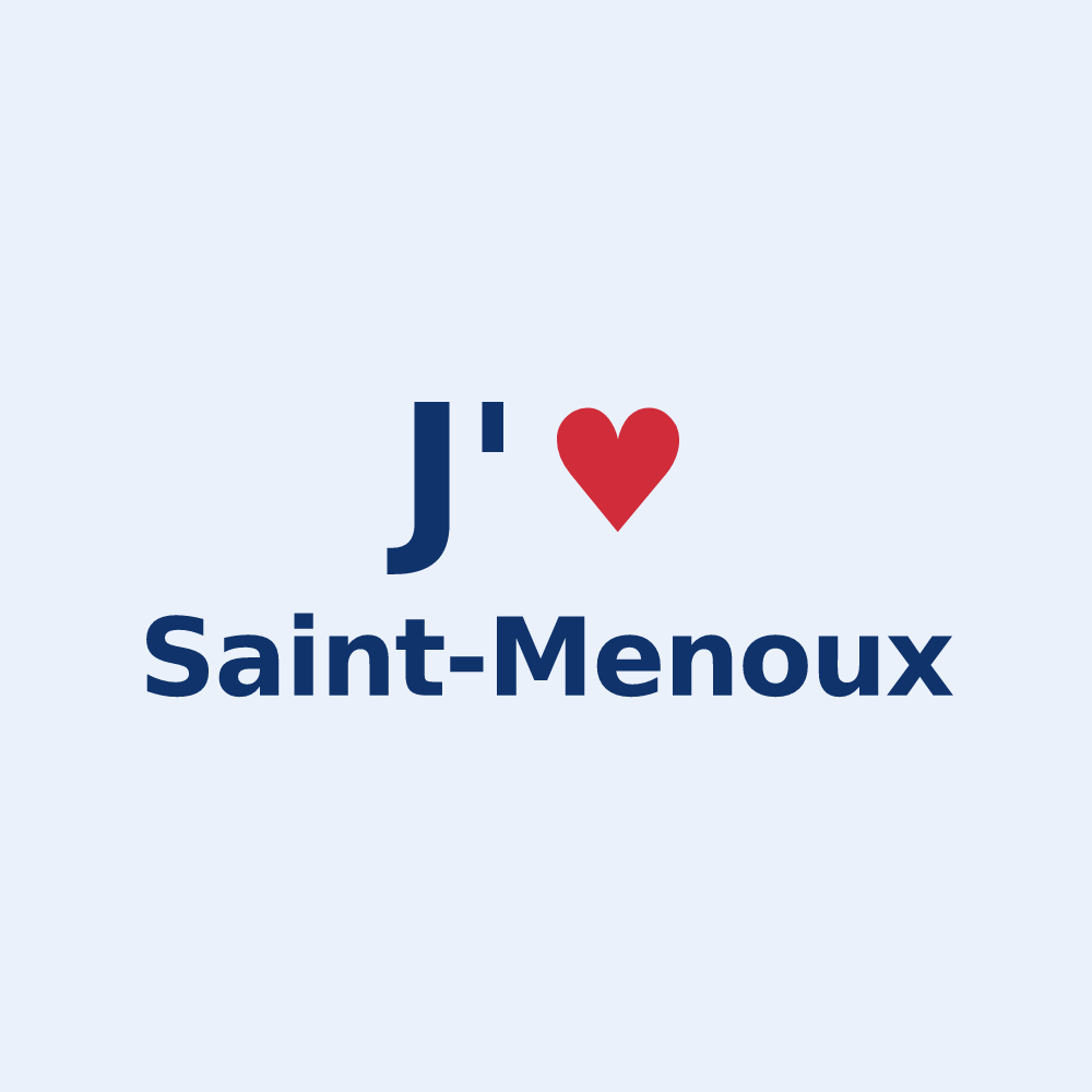 Sticker personnalisé Saint-Menoux — design « J'aime Saint-Menoux » imprimé sur le sticker