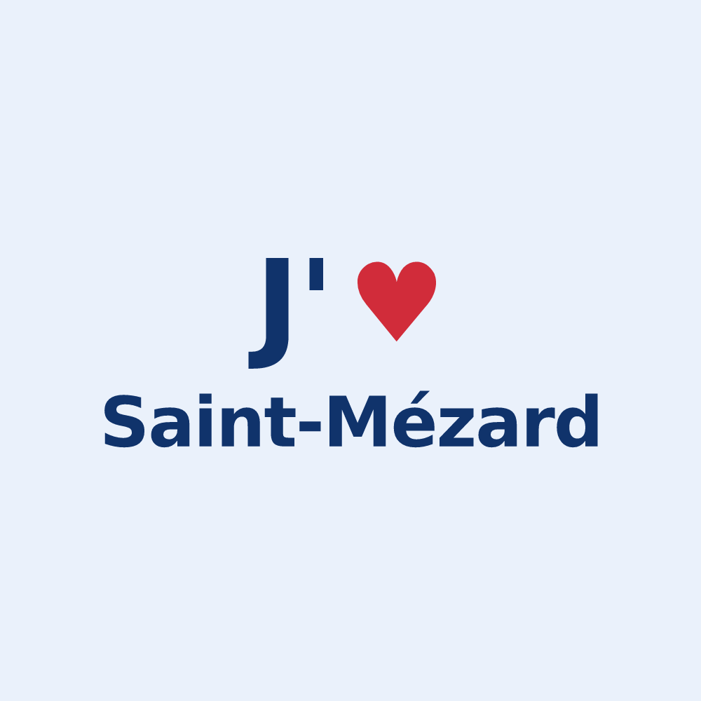 Sticker personnalisé Saint-Mézard — design « J'aime Saint-Mézard » imprimé sur le sticker