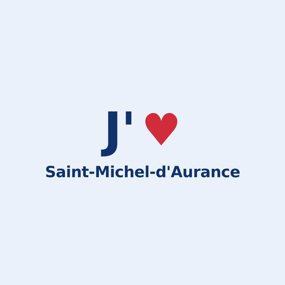Sticker personnalisé Saint-Michel-d'Aurance — design « J'aime Saint-Michel-d'Aurance » imprimé sur le sticker