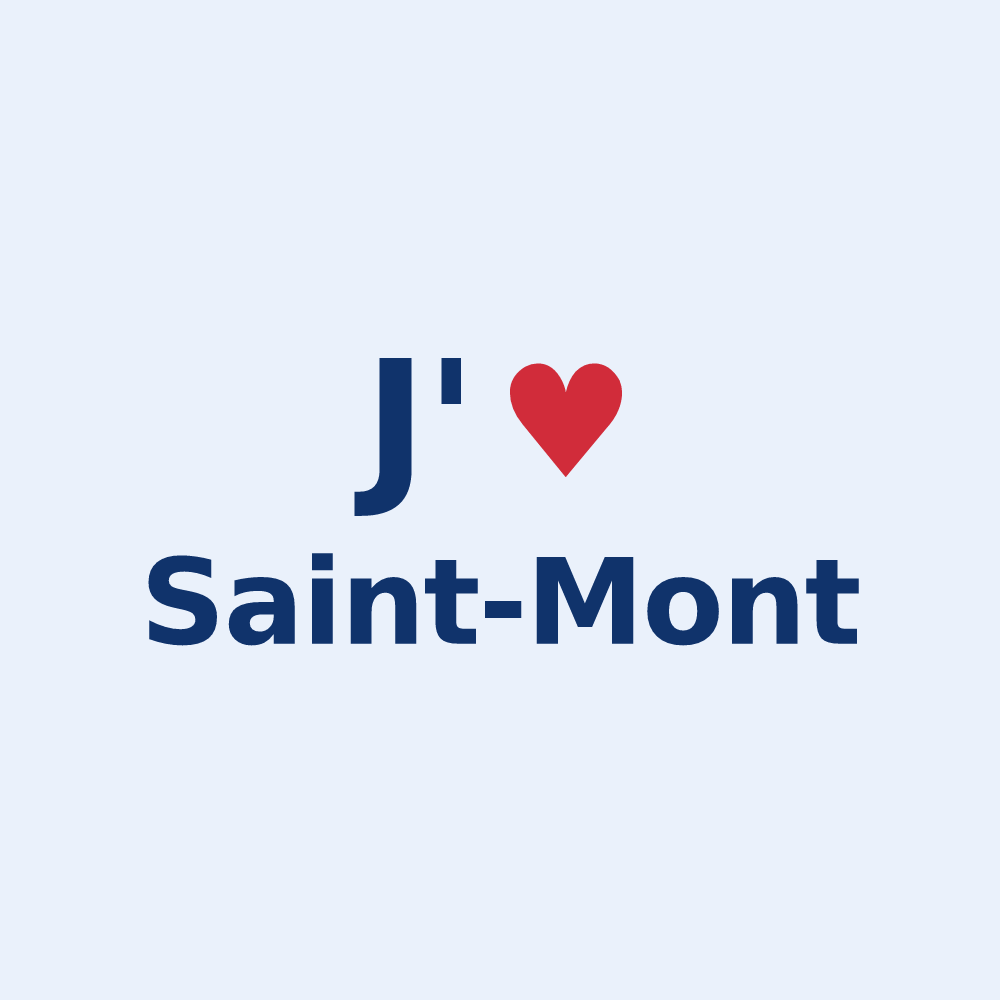 Sticker personnalisé Saint-Mont — design « J'aime Saint-Mont » imprimé sur le sticker