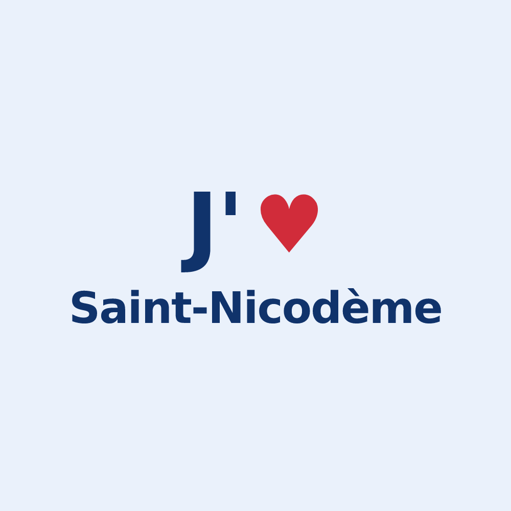 Sticker personnalisé Saint-Nicodème — design J'aime Saint-Nicodème