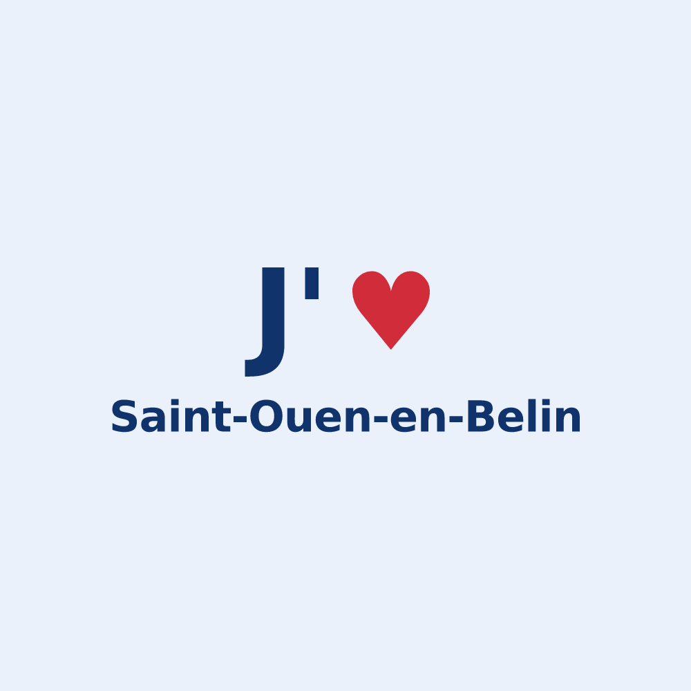 Sticker personnalisé Saint-Ouen-en-Belin — design J'aime Saint-Ouen-en-Belin