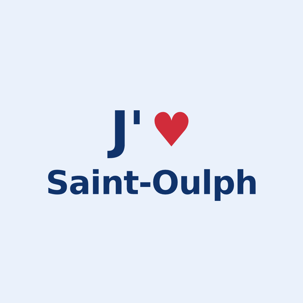 Sticker personnalisé Saint-Oulph — design J'aime Saint-Oulph