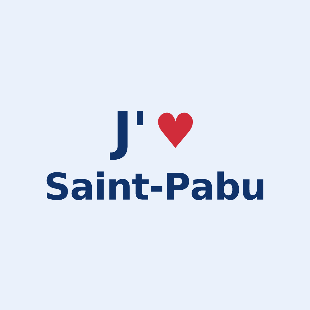Sticker personnalisé Saint-Pabu — design « J'aime Saint-Pabu » imprimé sur le sticker