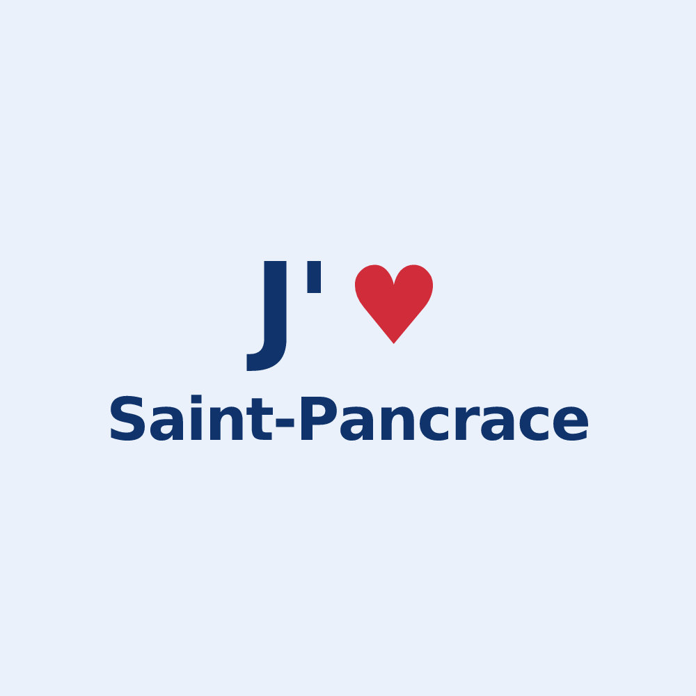 Sticker personnalisé Saint-Pancrace — design J'aime Saint-Pancrace