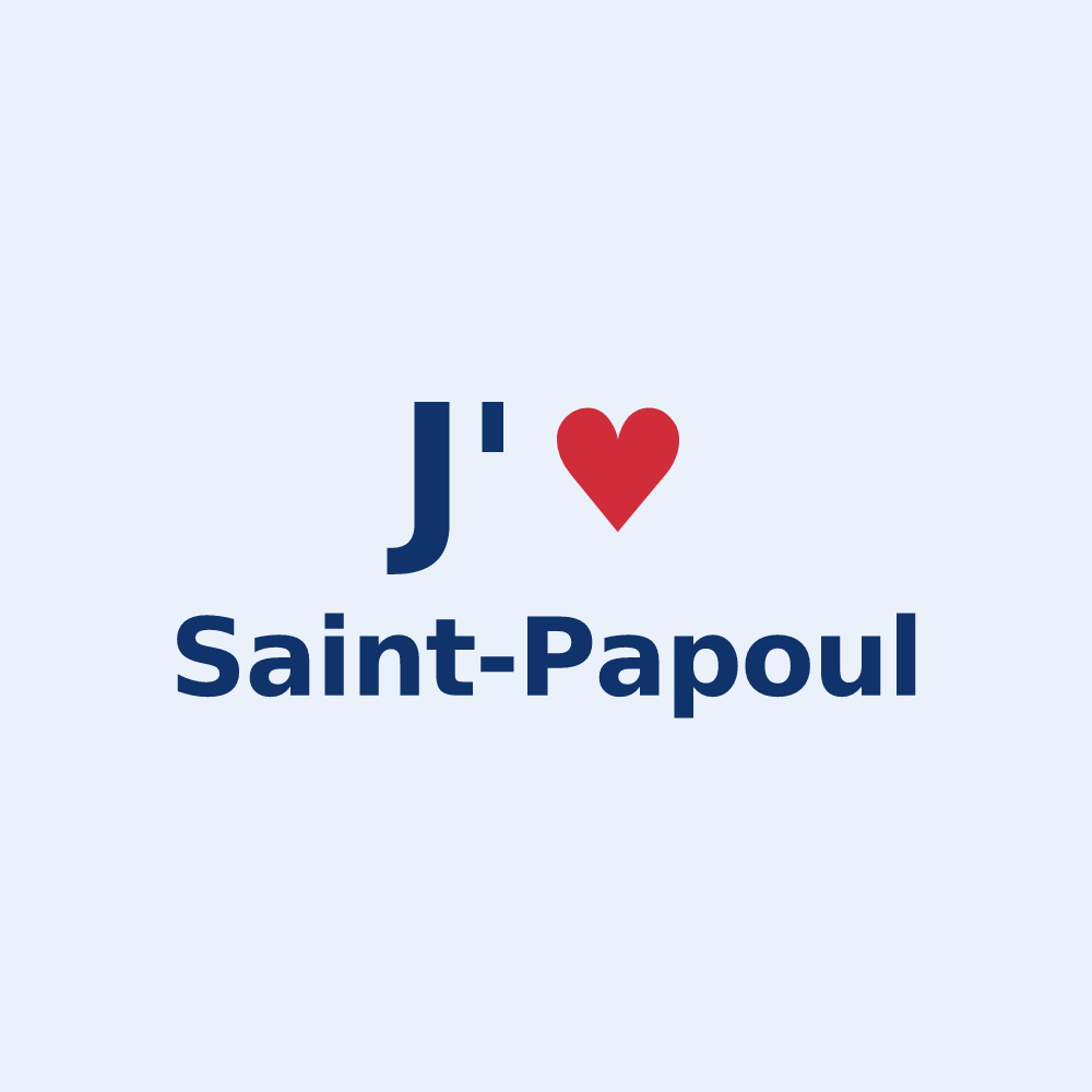 Sticker personnalisé Saint-Papoul — design J'aime Saint-Papoul