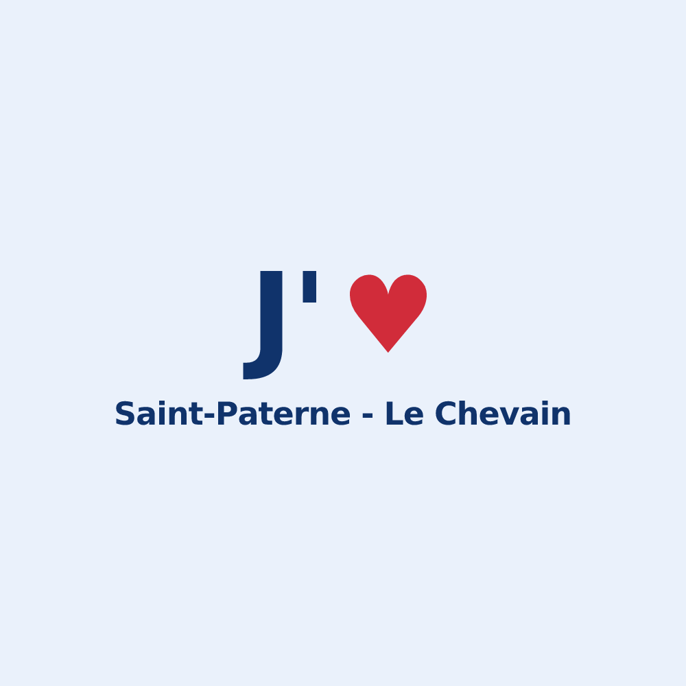 Sticker personnalisé Saint-Paterne - Le Chevain — design J'aime Saint-Paterne - Le Chevain