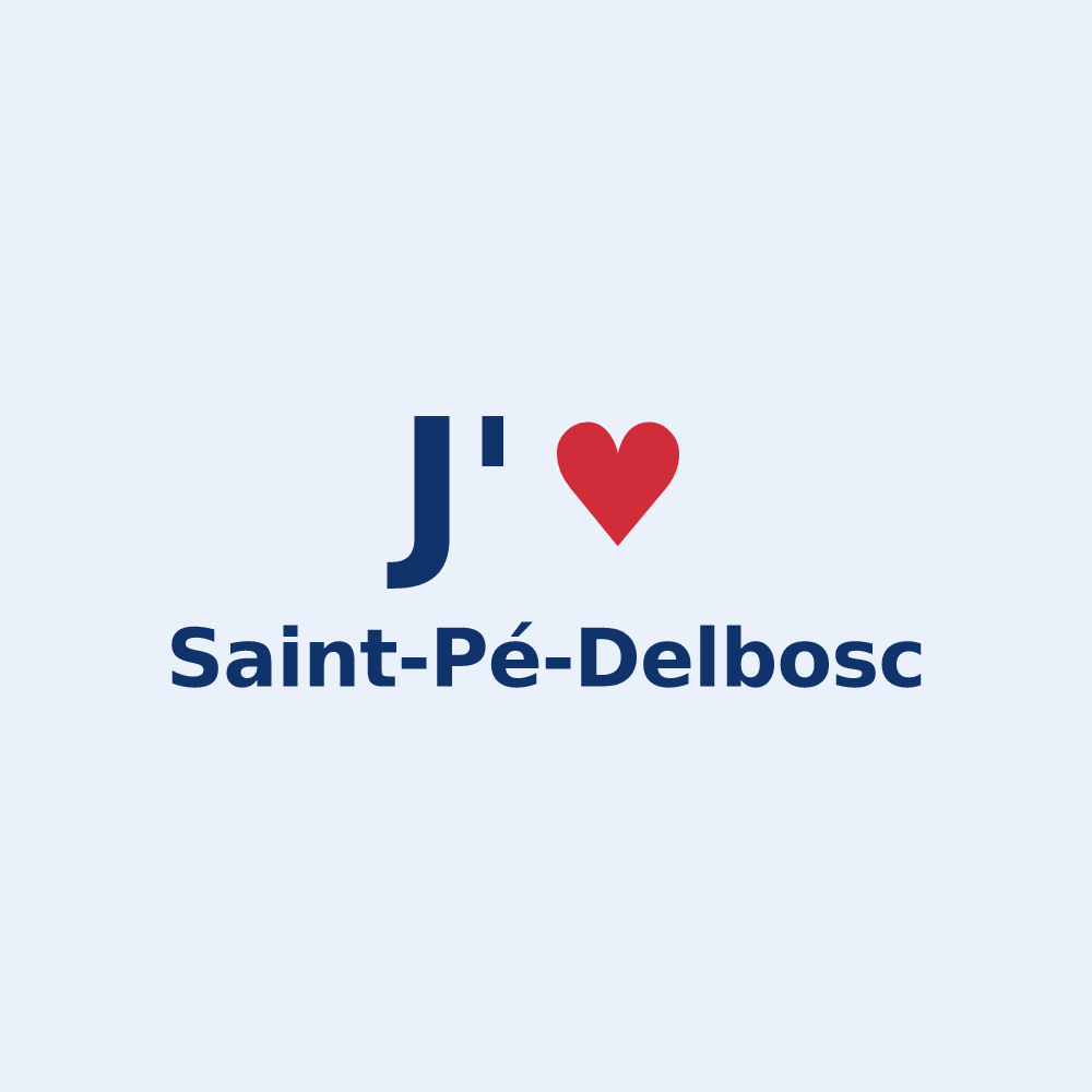 Sticker personnalisé Saint-Pé-Delbosc — design J'aime Saint-Pé-Delbosc