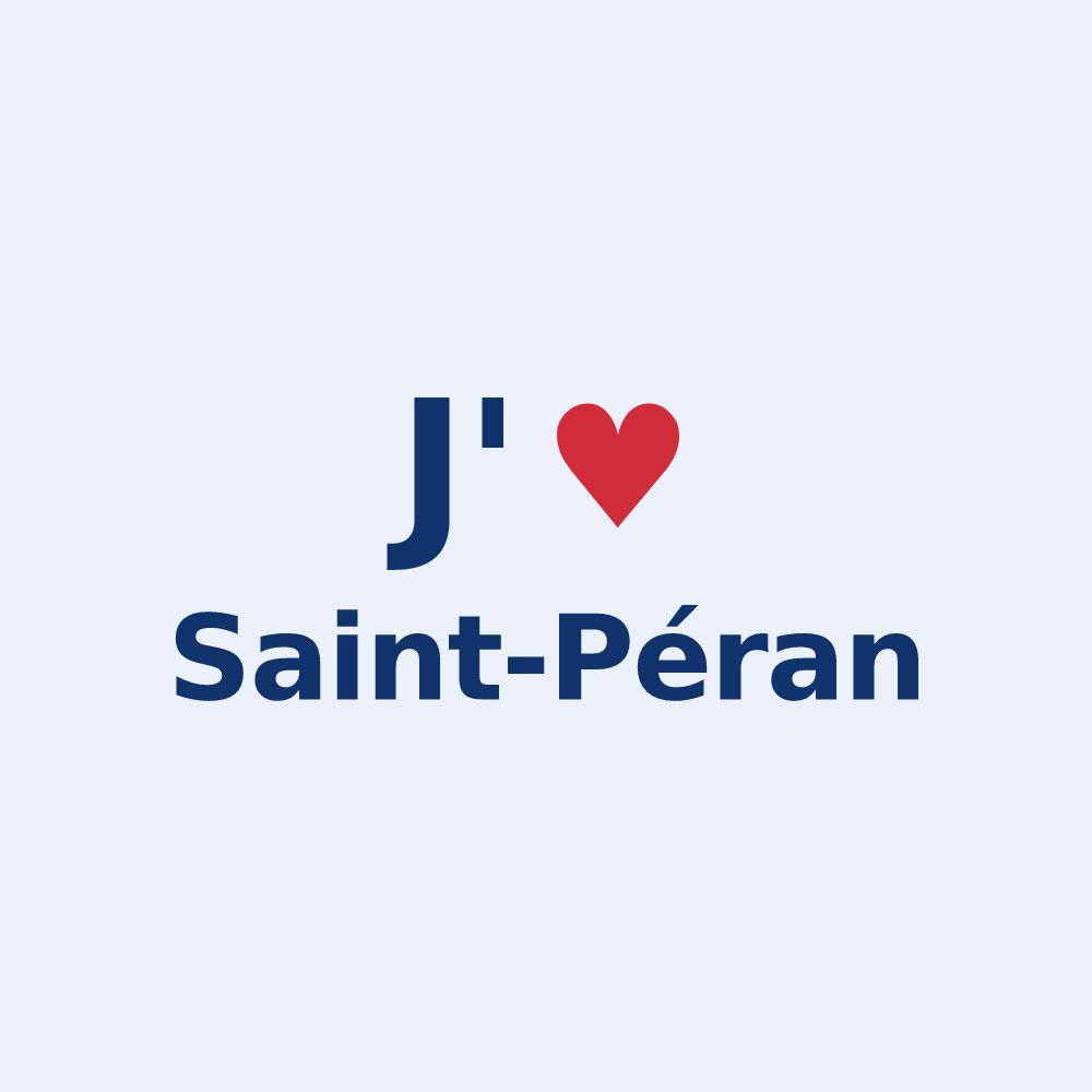 Sticker personnalisé Saint-Péran — design « J'aime Saint-Péran » imprimé sur le sticker