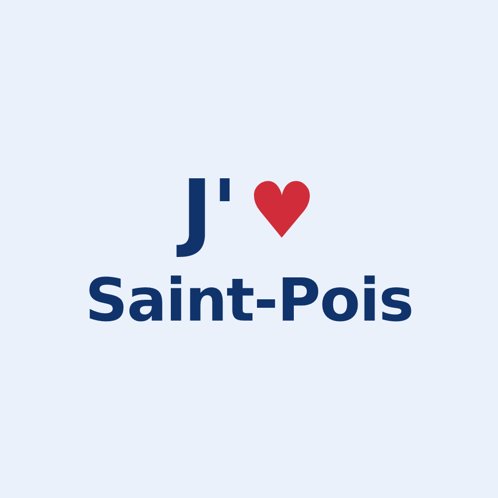 Sticker personnalisé Saint-Pois — design J'aime Saint-Pois