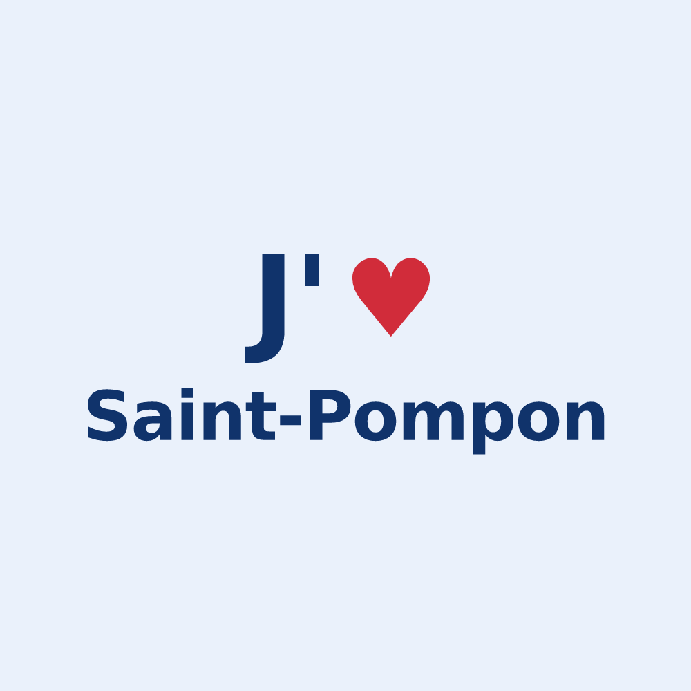 Sticker personnalisé Saint-Pompon — design J'aime Saint-Pompon