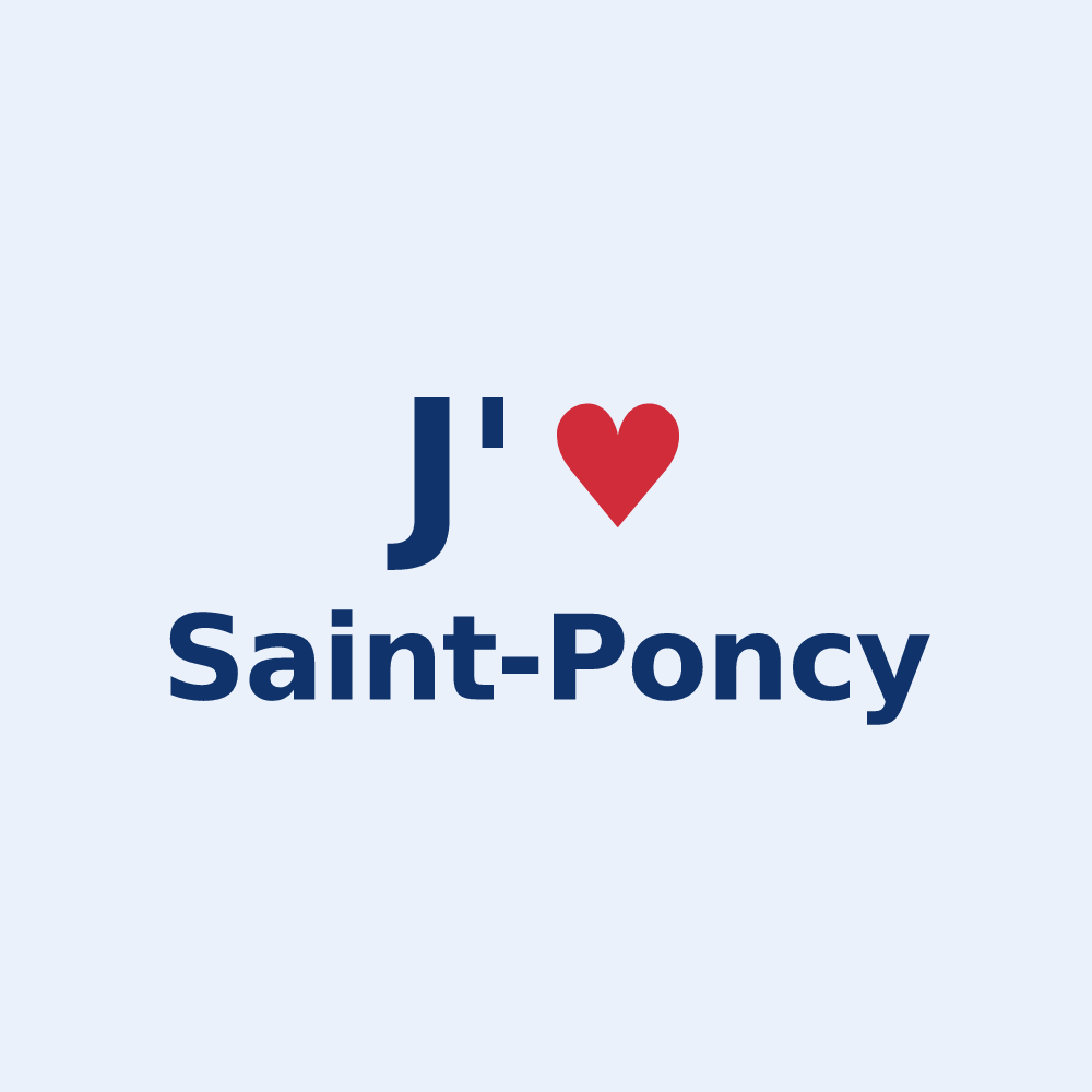 Sticker personnalisé Saint-Poncy — design J'aime Saint-Poncy