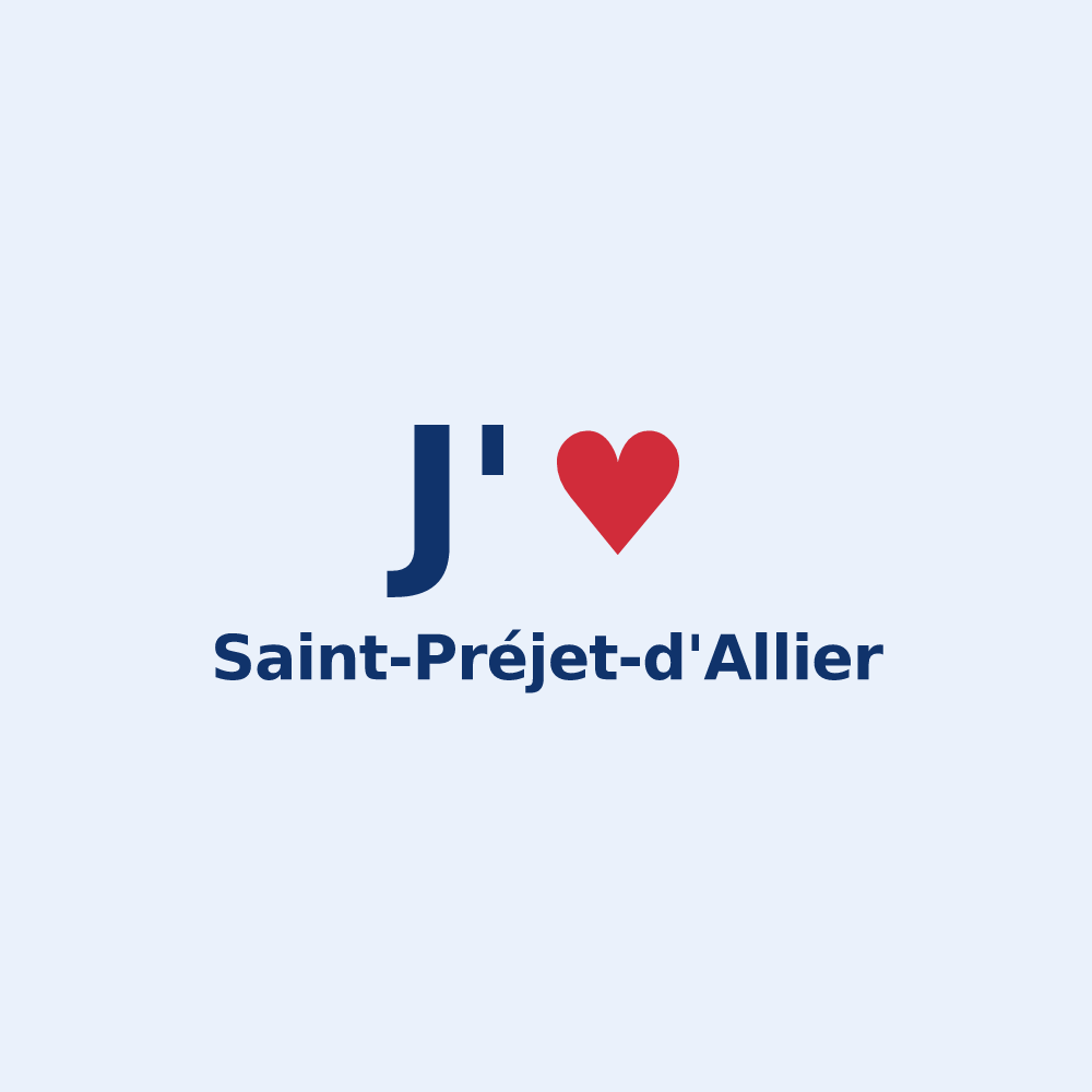Sticker personnalisé Saint-Préjet-d'Allier — design J'aime Saint-Préjet-d'Allier