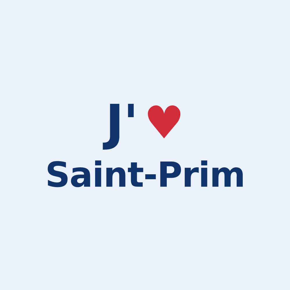 Sticker personnalisé Saint-Prim — design J'aime Saint-Prim