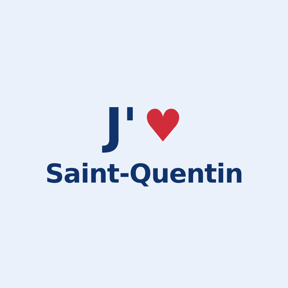 Sticker personnalisé Saint-Quentin — design J'aime Saint-Quentin