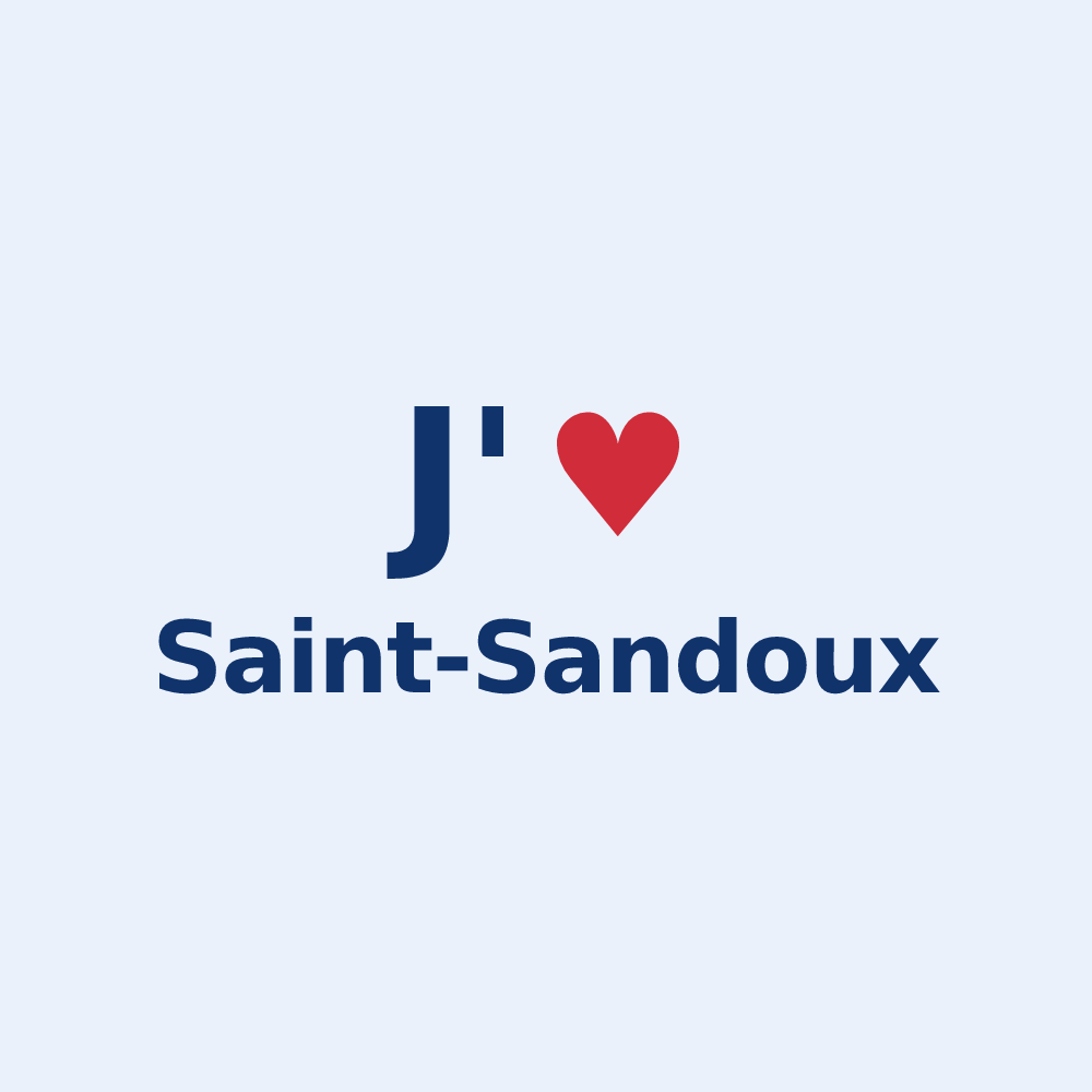 Sticker personnalisé Saint-Sandoux — design J'aime Saint-Sandoux