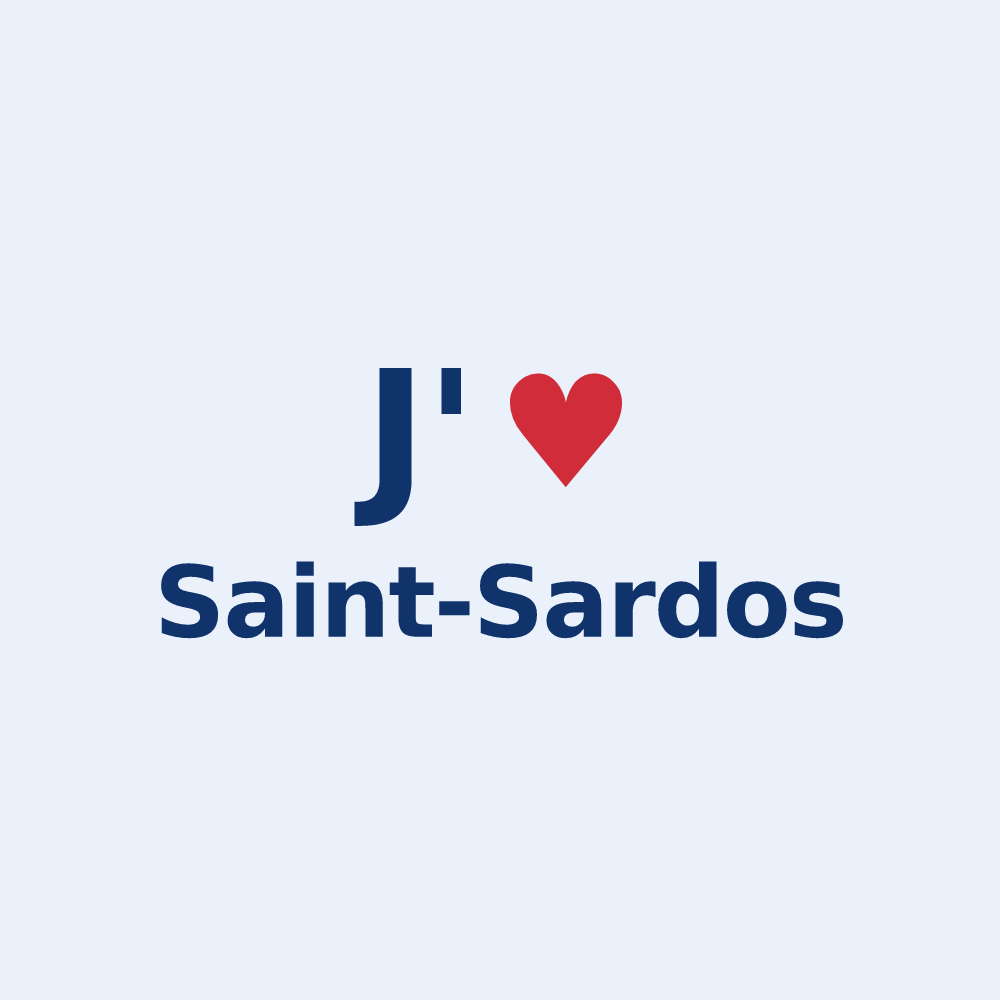 Sticker personnalisé Saint-Sardos — design J'aime Saint-Sardos