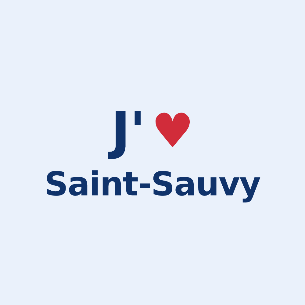 Sticker personnalisé Saint-Sauvy — design J'aime Saint-Sauvy