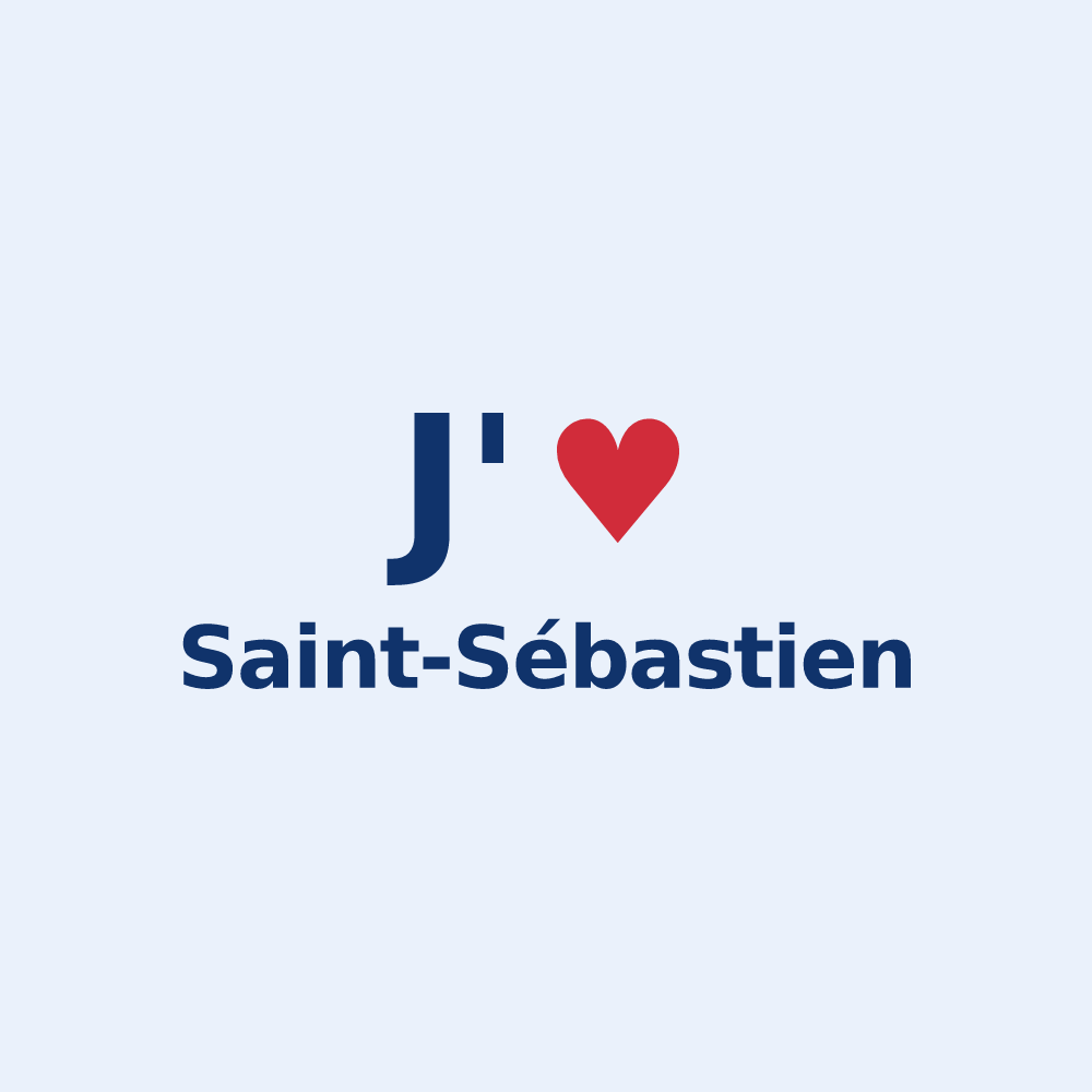 Sticker personnalisé Saint-Sébastien — design J'aime Saint-Sébastien
