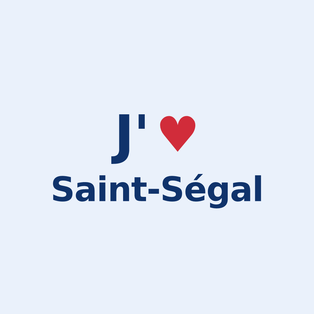 Sticker personnalisé Saint-Ségal — design « J'aime Saint-Ségal » imprimé sur le sticker
