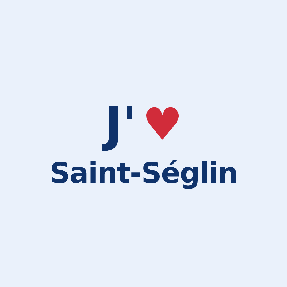 Sticker personnalisé Saint-Séglin — design « J'aime Saint-Séglin » imprimé sur le sticker