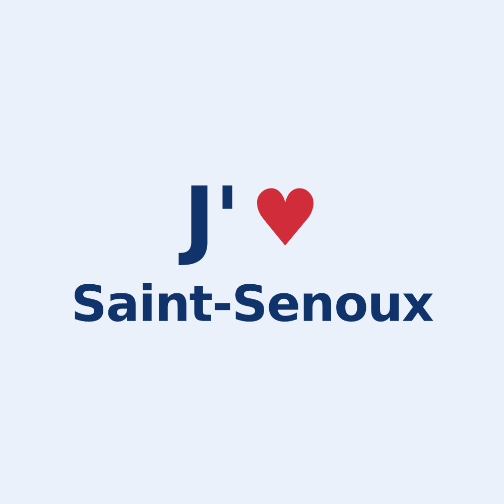 Sticker personnalisé Saint-Senoux — design « J'aime Saint-Senoux » imprimé sur le sticker