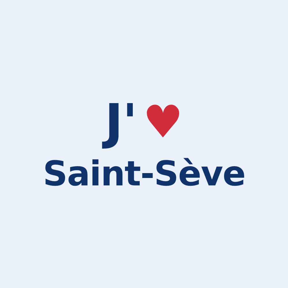 Sticker personnalisé Saint-Sève — design J'aime Saint-Sève