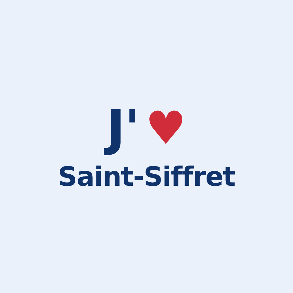 Sticker personnalisé Saint-Siffret — design « J'aime Saint-Siffret » imprimé sur le sticker